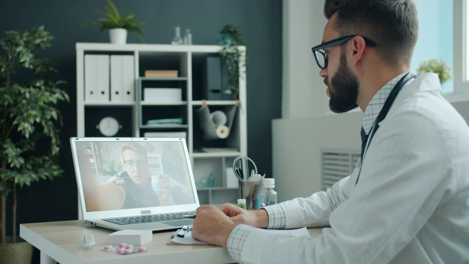 Marketing team reviewing campaign performance on a video call