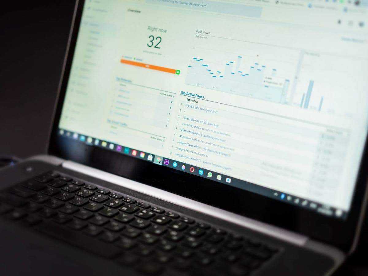 Campaign analytics dashboard on a laptop screen