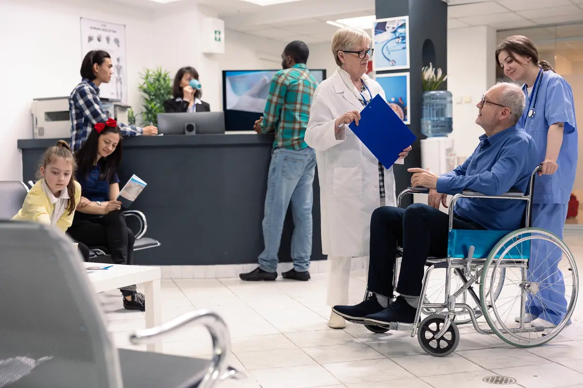 Dentist performing checkup on a patient